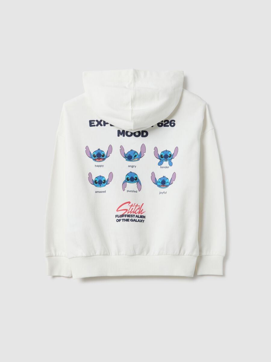 Girls' white hoodie in pure cotton, regular fit_1