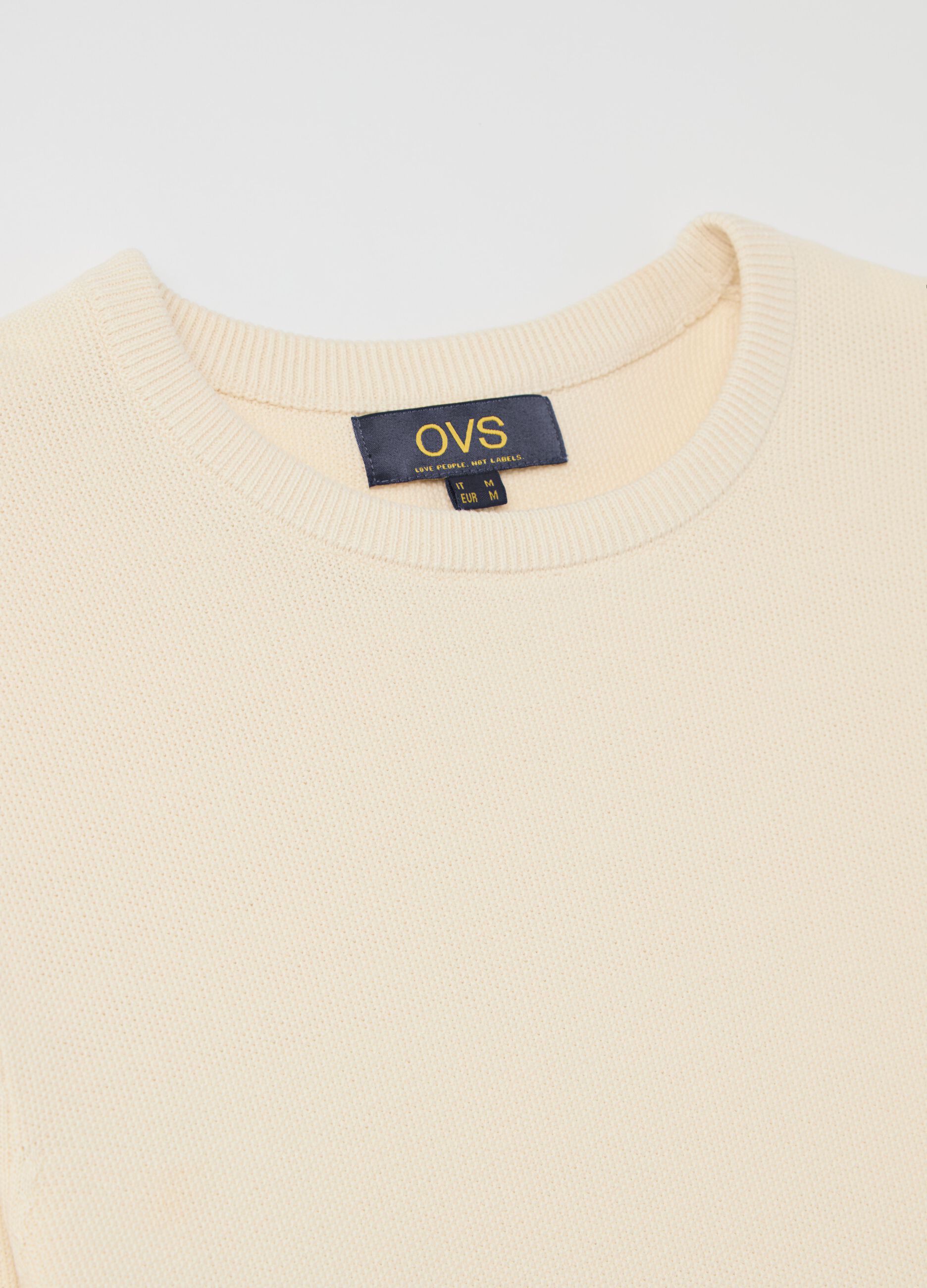 Cotton pullover with micro weave