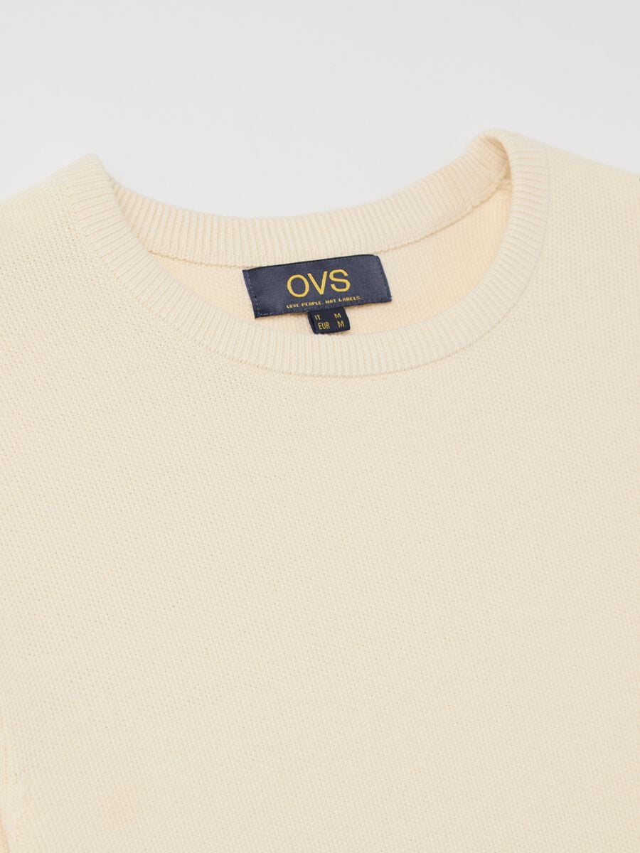 Cotton pullover with micro weave_5