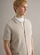 Beige pure cotton regular fit polo with buttons_1