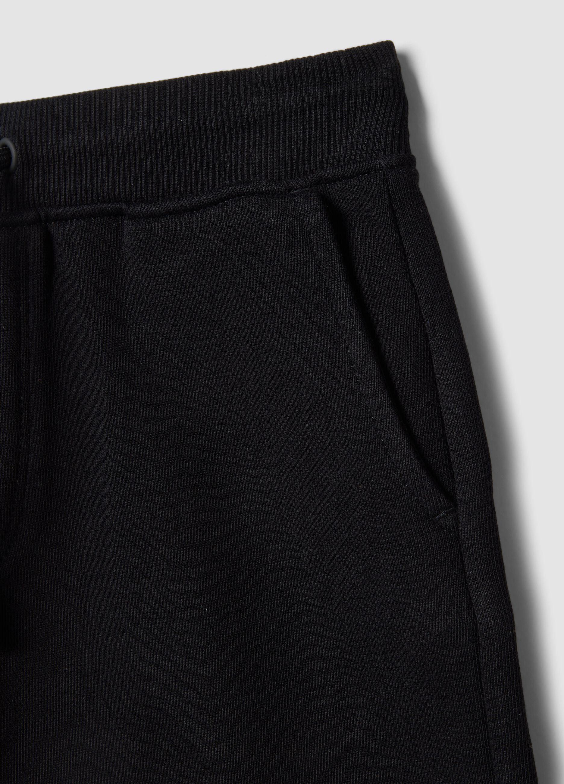 Boys&rsquo; black pure cotton slim-fit shorts