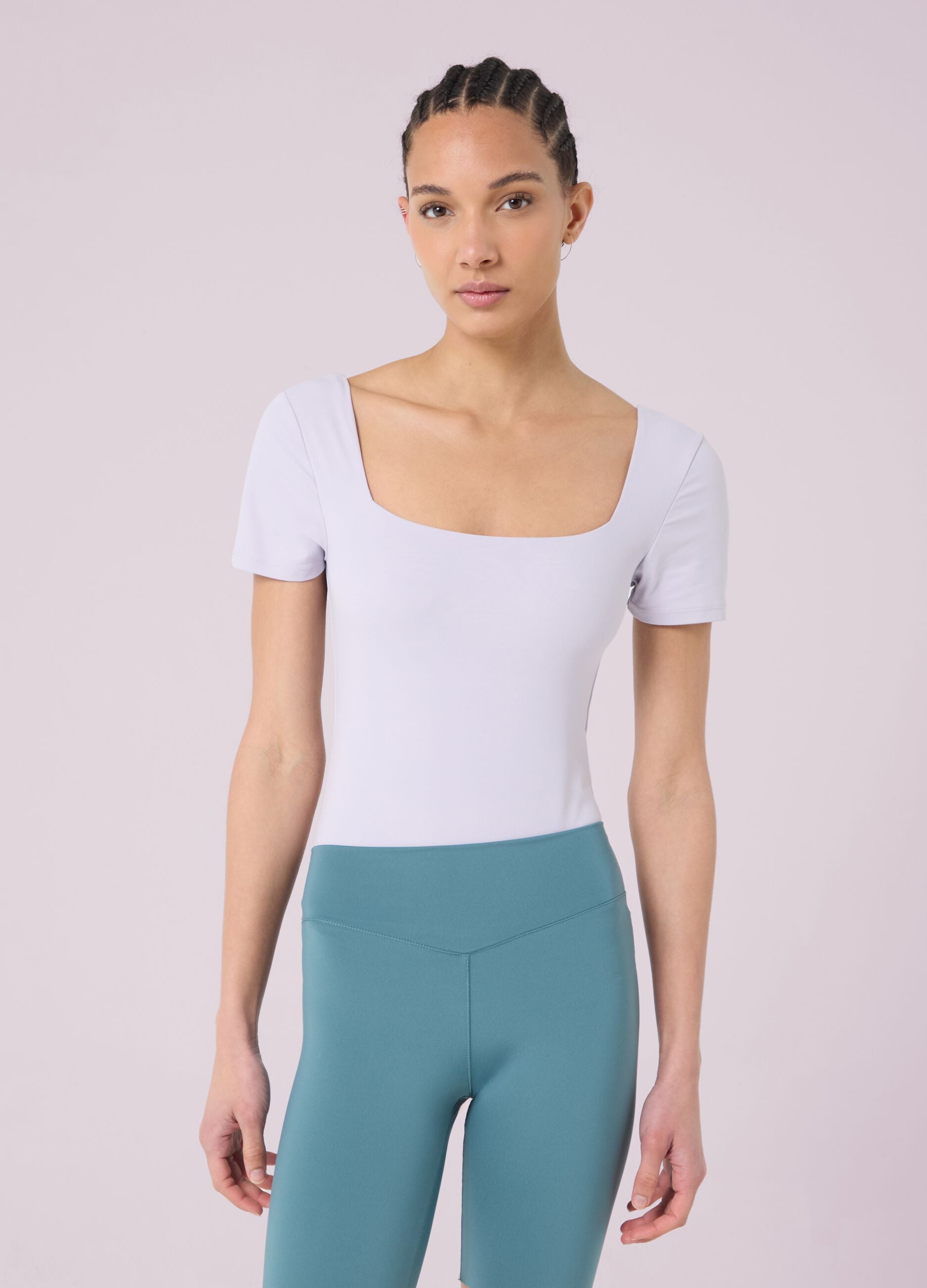 Short Sleeve Bodysuit with Square Neck ALTAVIA STUDIO
