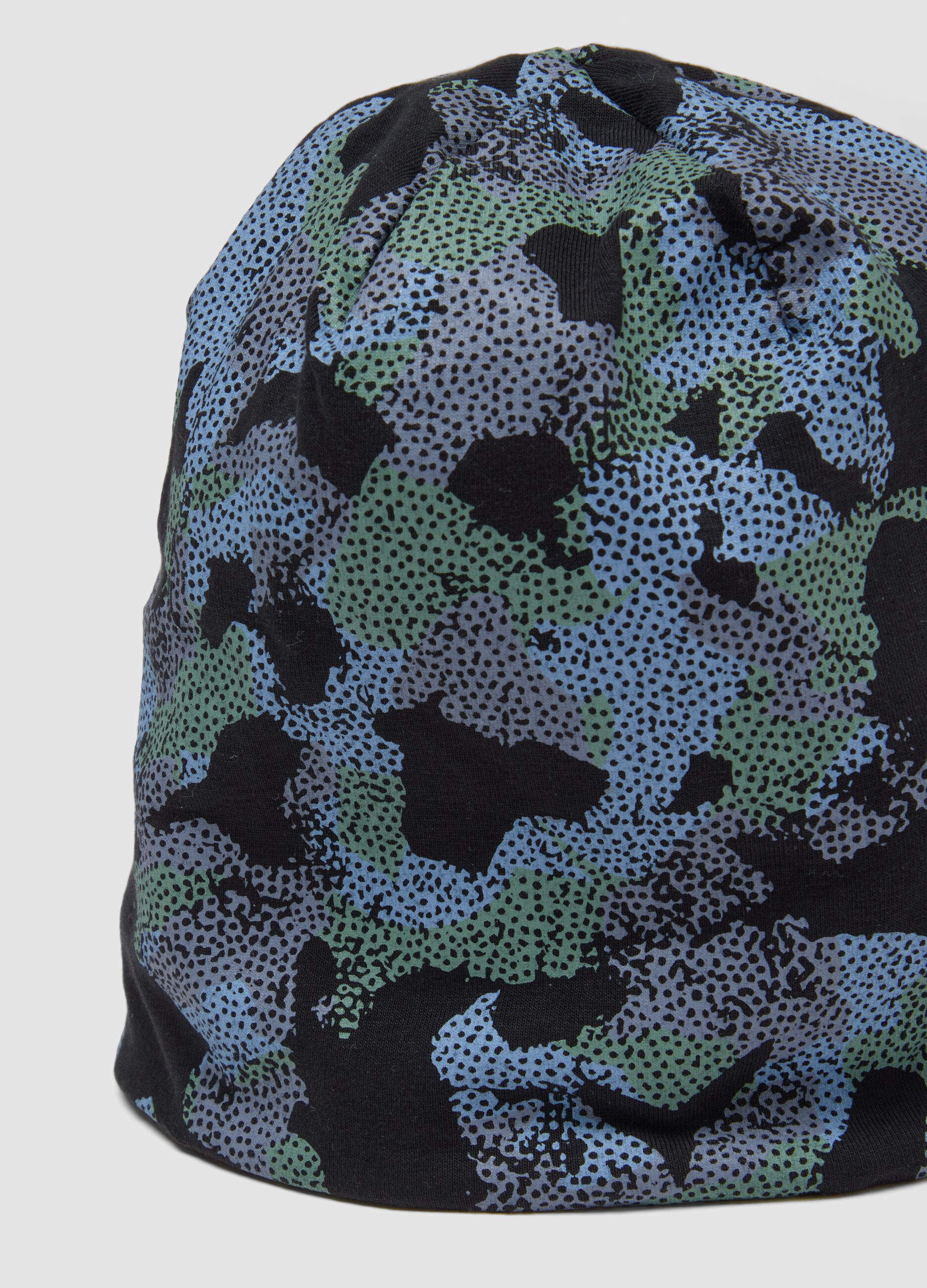 Multicoloured stretch cotton printed hat for boys