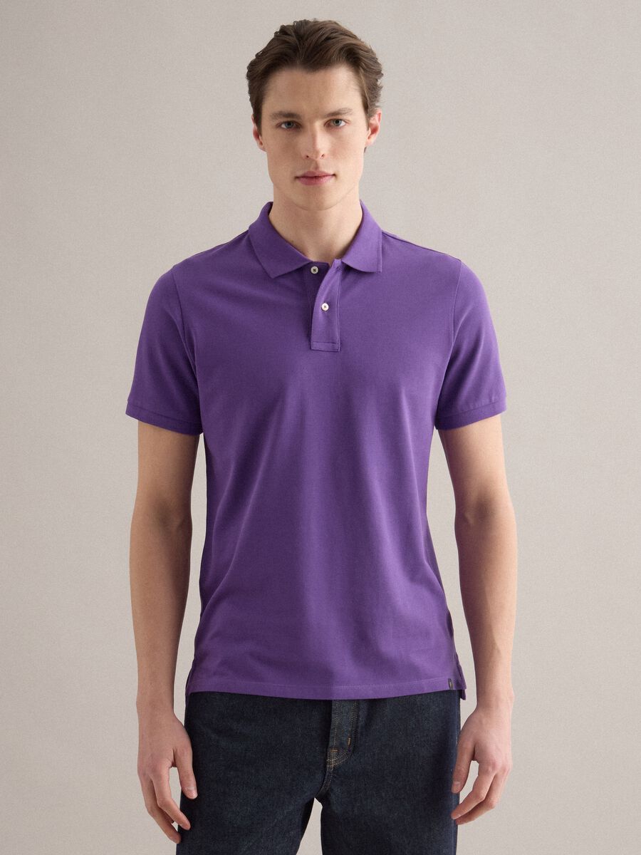 Purple Supima cotton polo shirt, regular fit_0