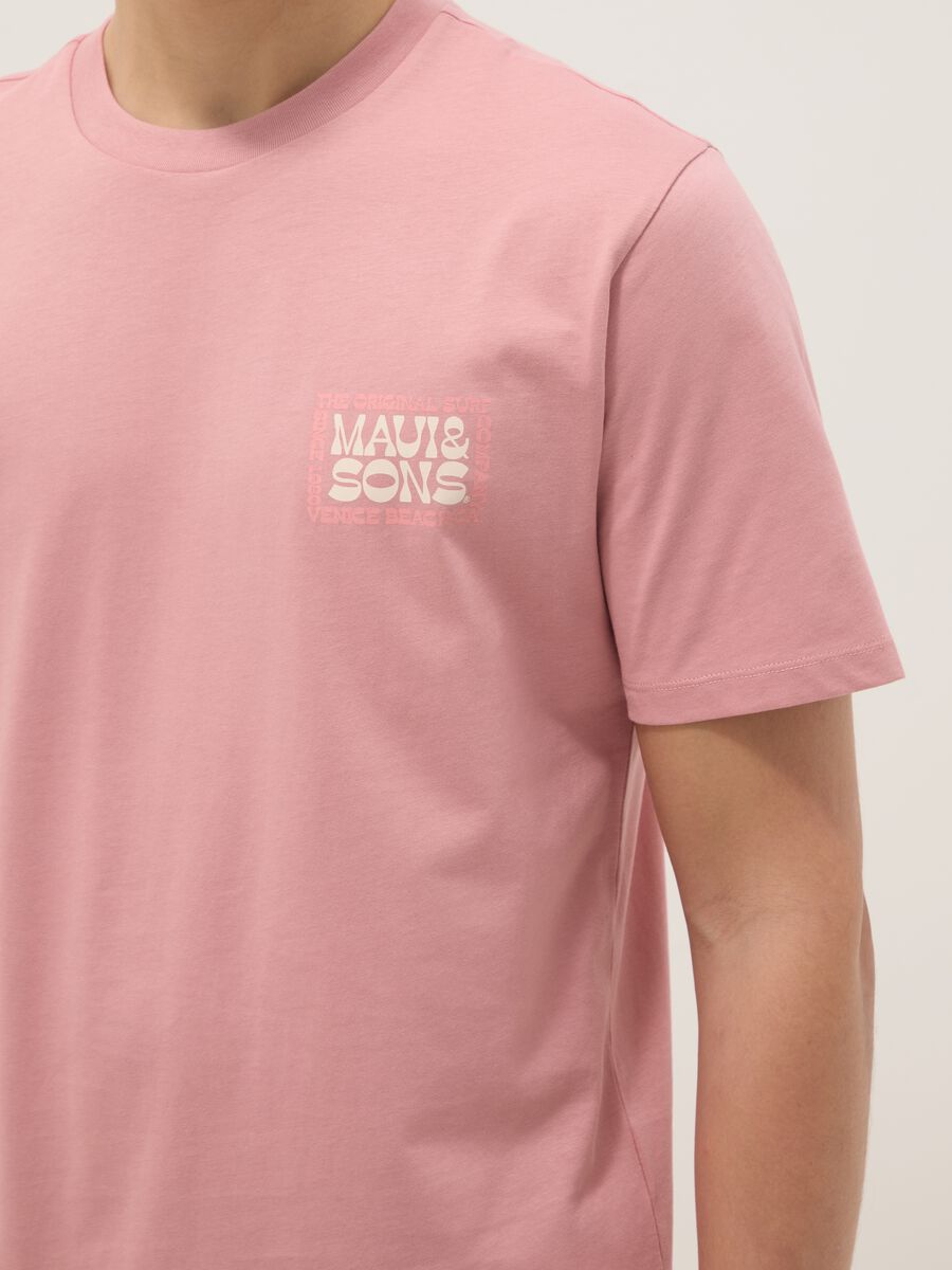 Pink pure cotton relaxed-fit short-sleeve T-shirt with print_3