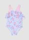 Light Blue Girls&rsquo; Stretch Swimsuit with Disney&rsquo;s The Little Mermaid Print_0