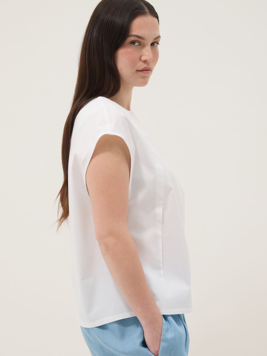 White stretch cotton blouse_1