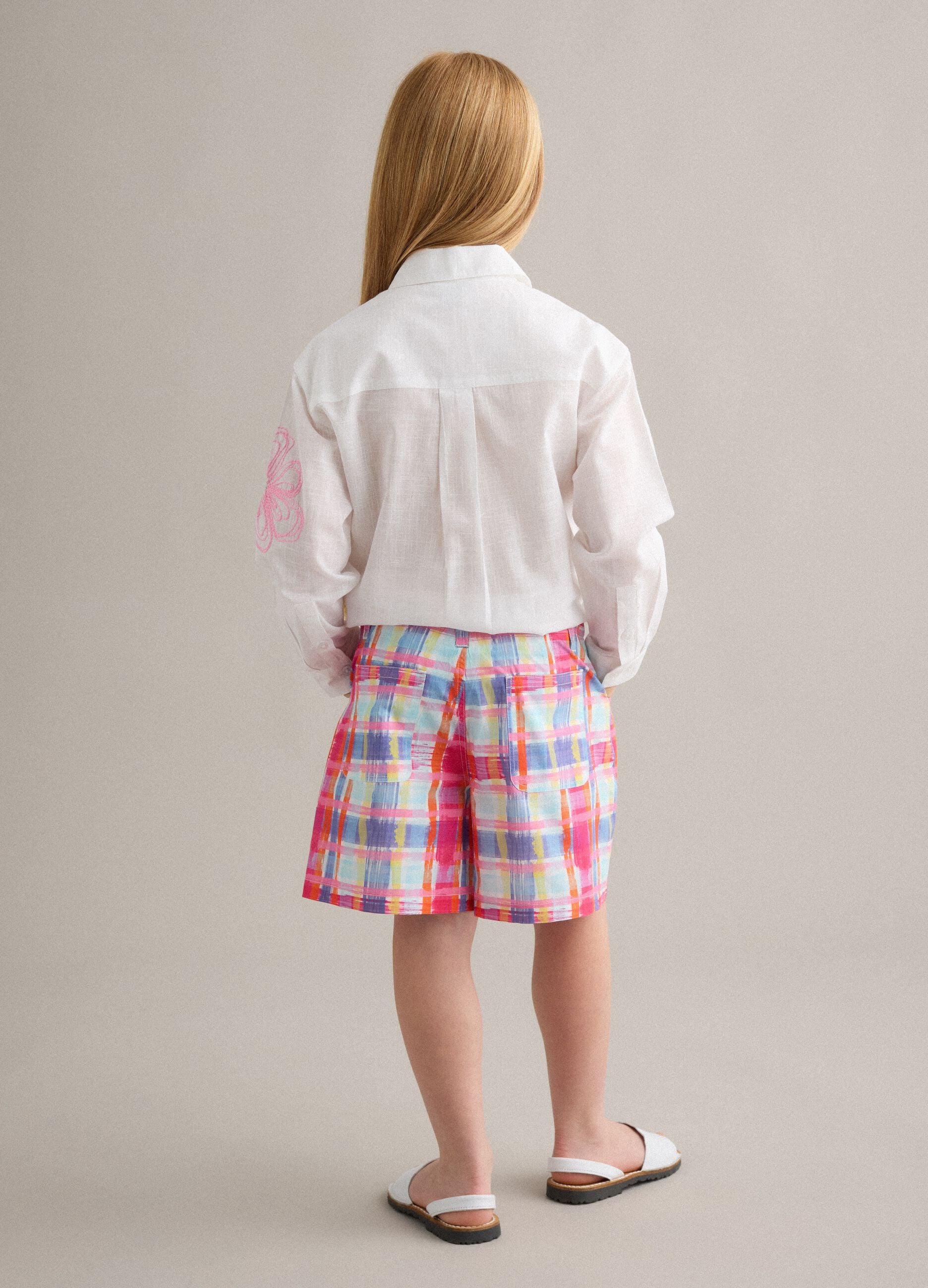 Multicolour pure cotton shorts