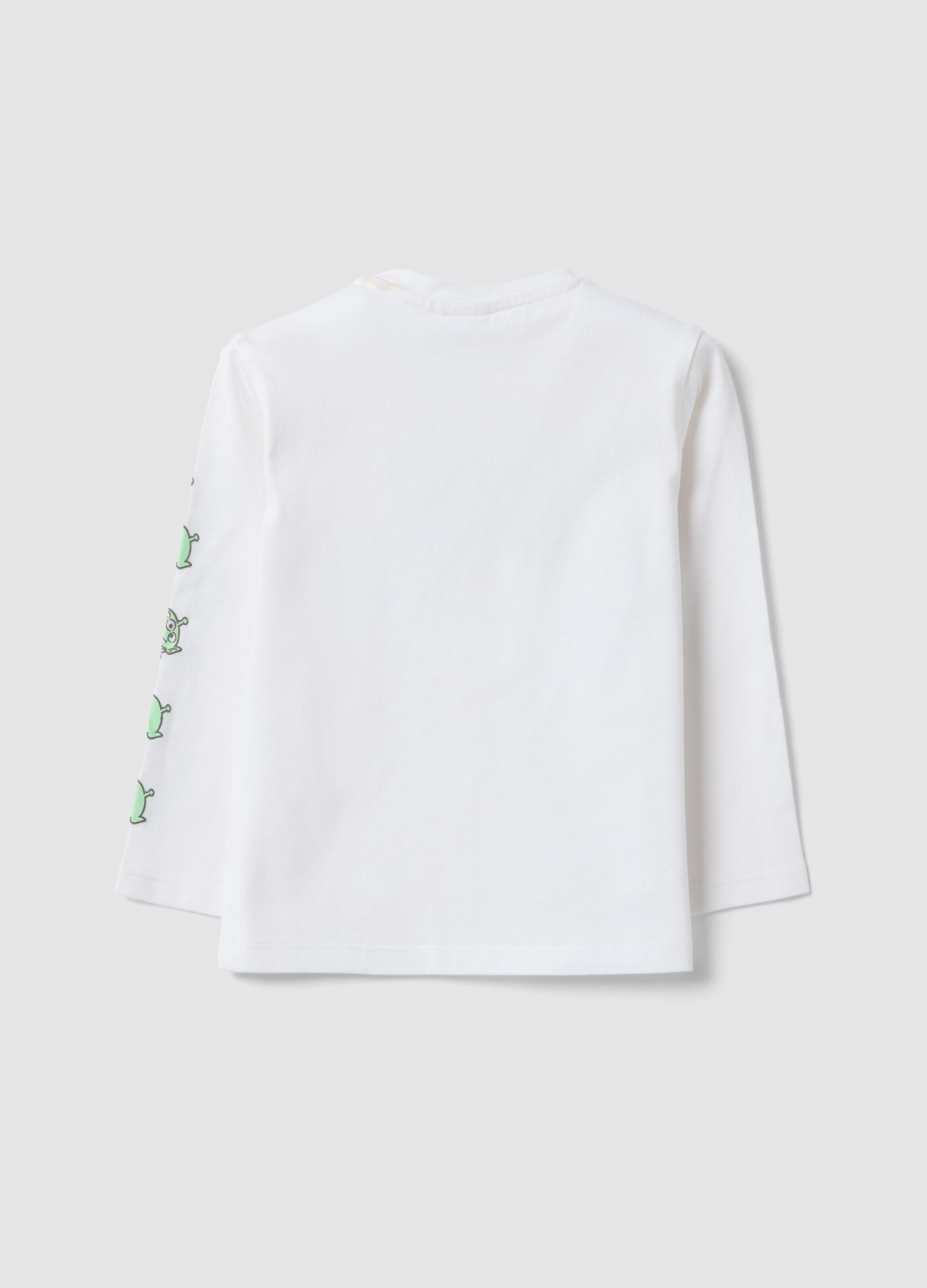 White long-sleeved pure cotton Toy Story top for baby boys