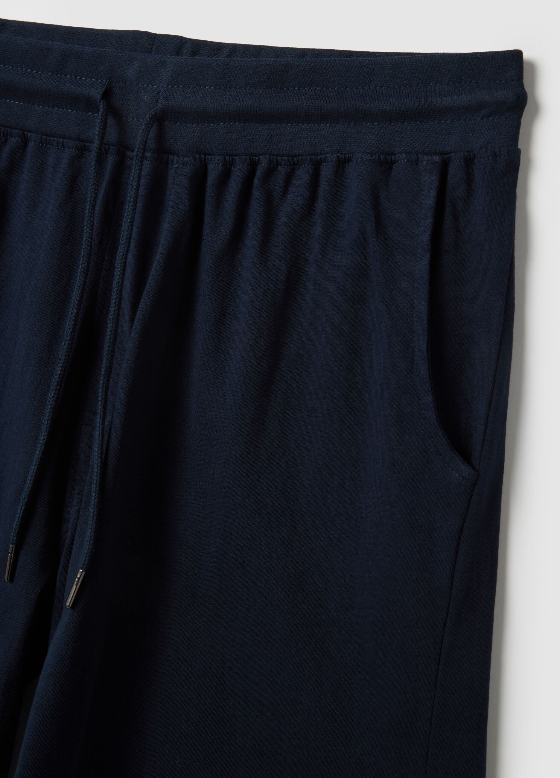Blue pyjama shorts in pure cotton regular fit