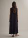 Long black cotton-blend dress, regular fit_2