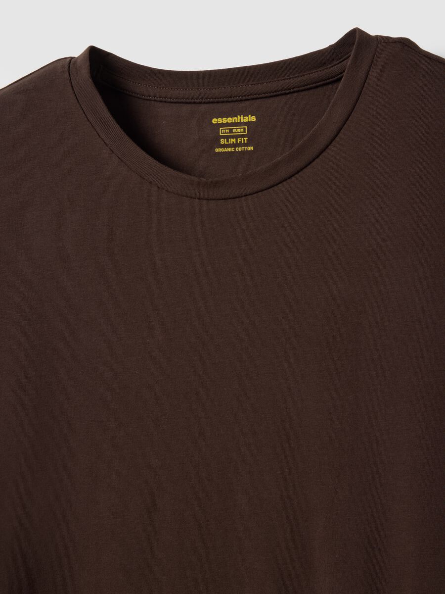 Slim fit brown stretch cotton T-shirt_5
