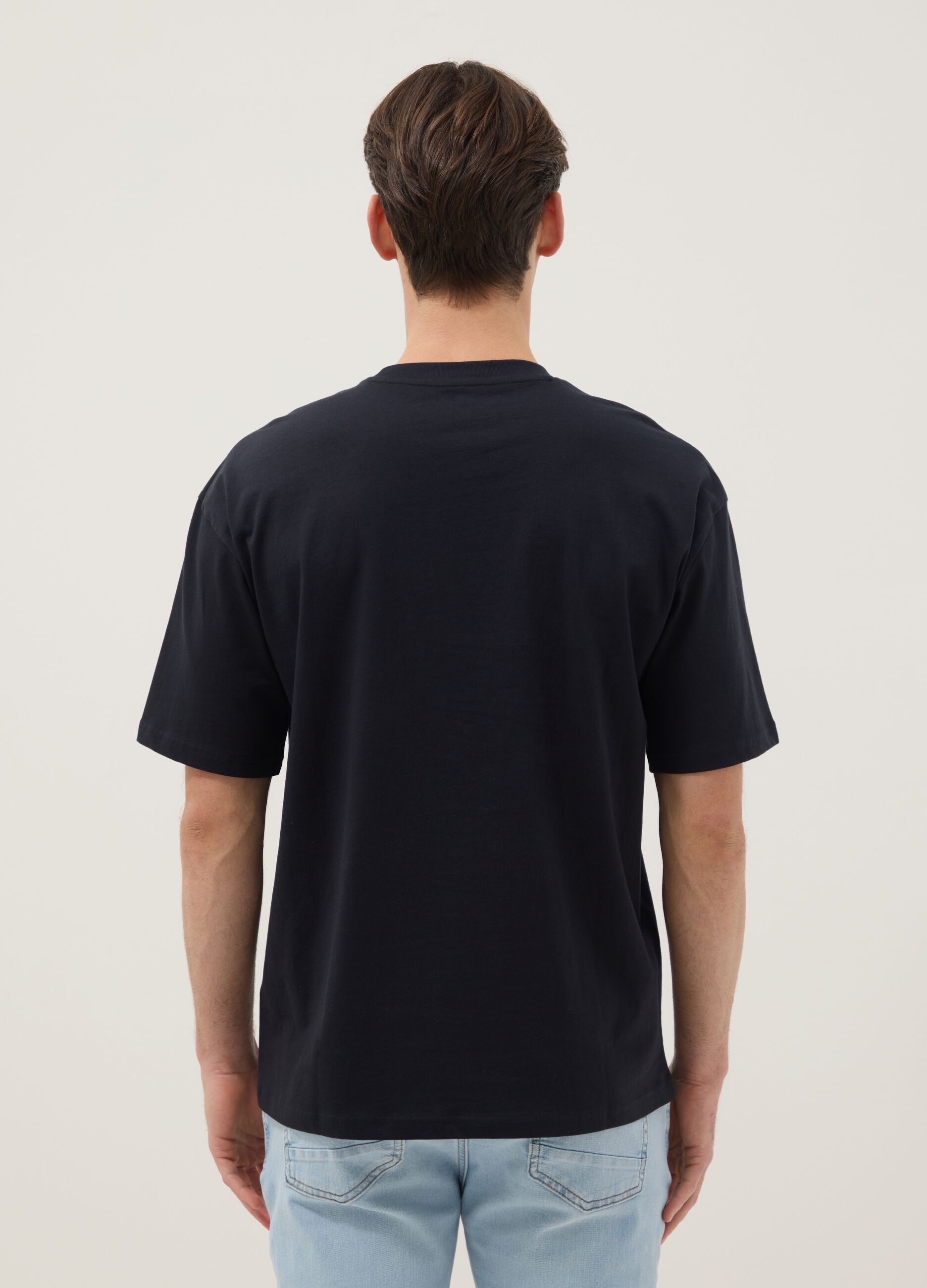 Black pure cotton t-shirt relaxed fit