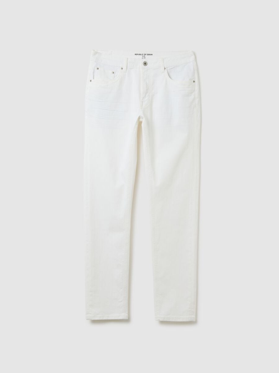 Men&rsquo;s slim-fit white denim jeans_4
