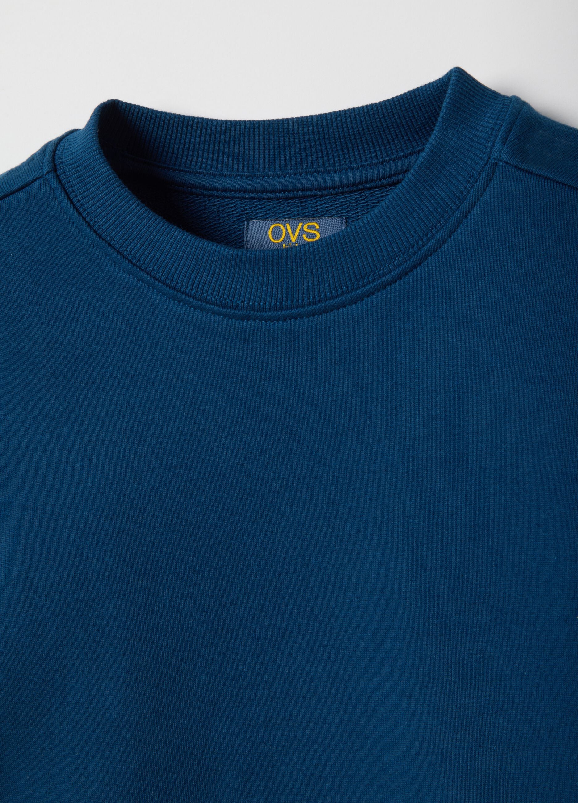 Children's oversized fit crew neck sweatshirt in blue pure cotton