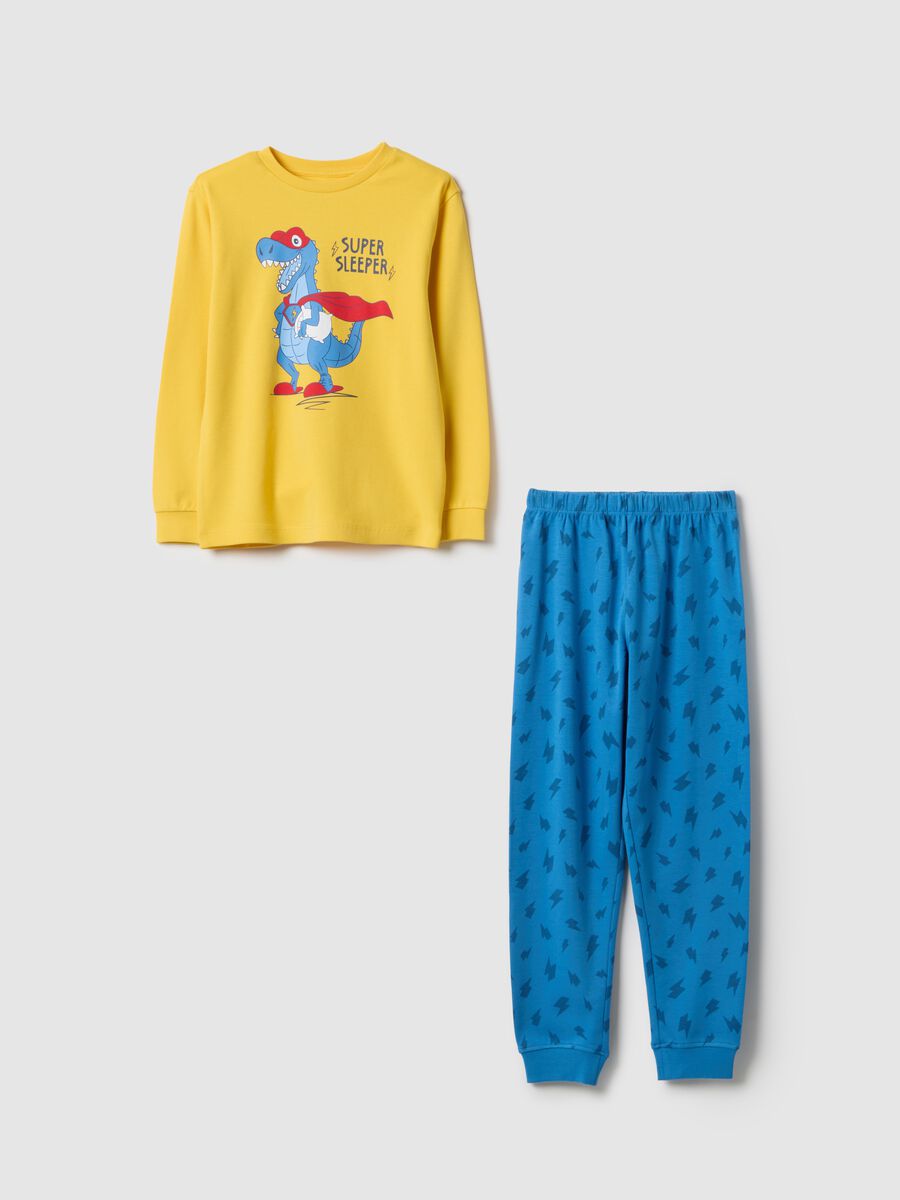 Children's pyjama in pure multicolour cotton, regular fit with print_0