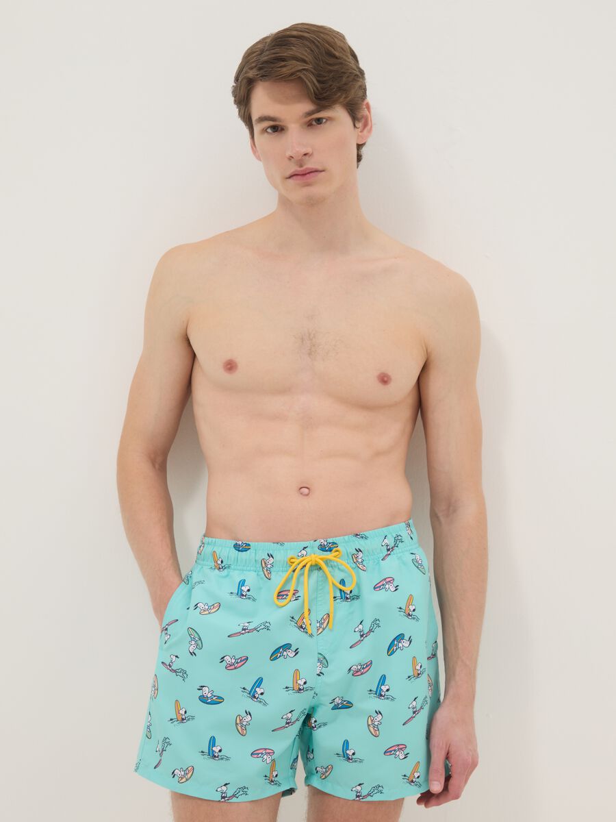Blue swimsuit with Snoopy surf prints_0