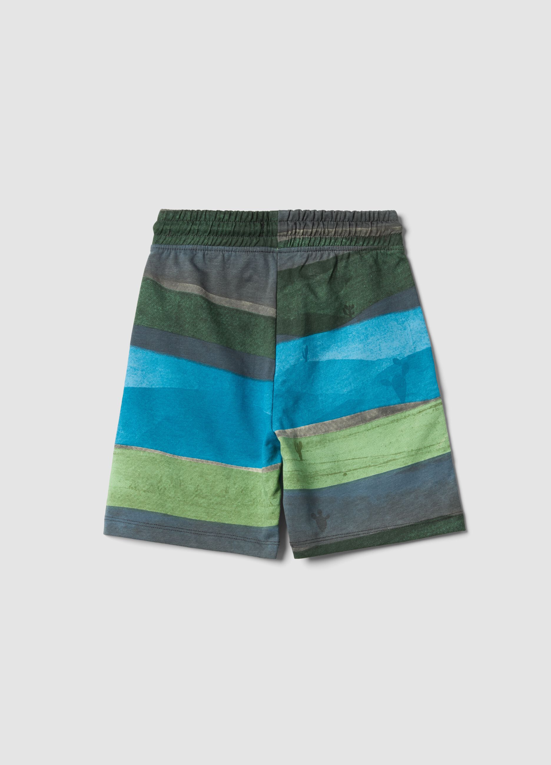 Multicoloured striped pure cotton shorts for boys