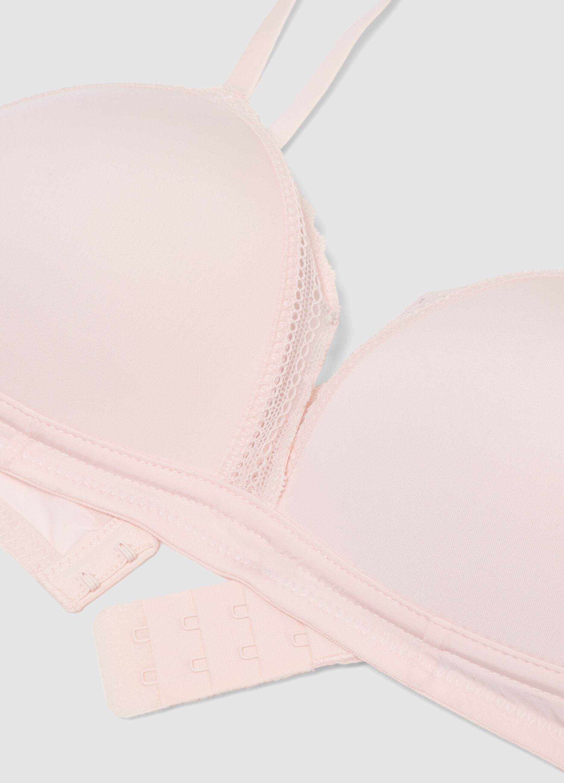 Pink Triangle Bra with Lace Detail