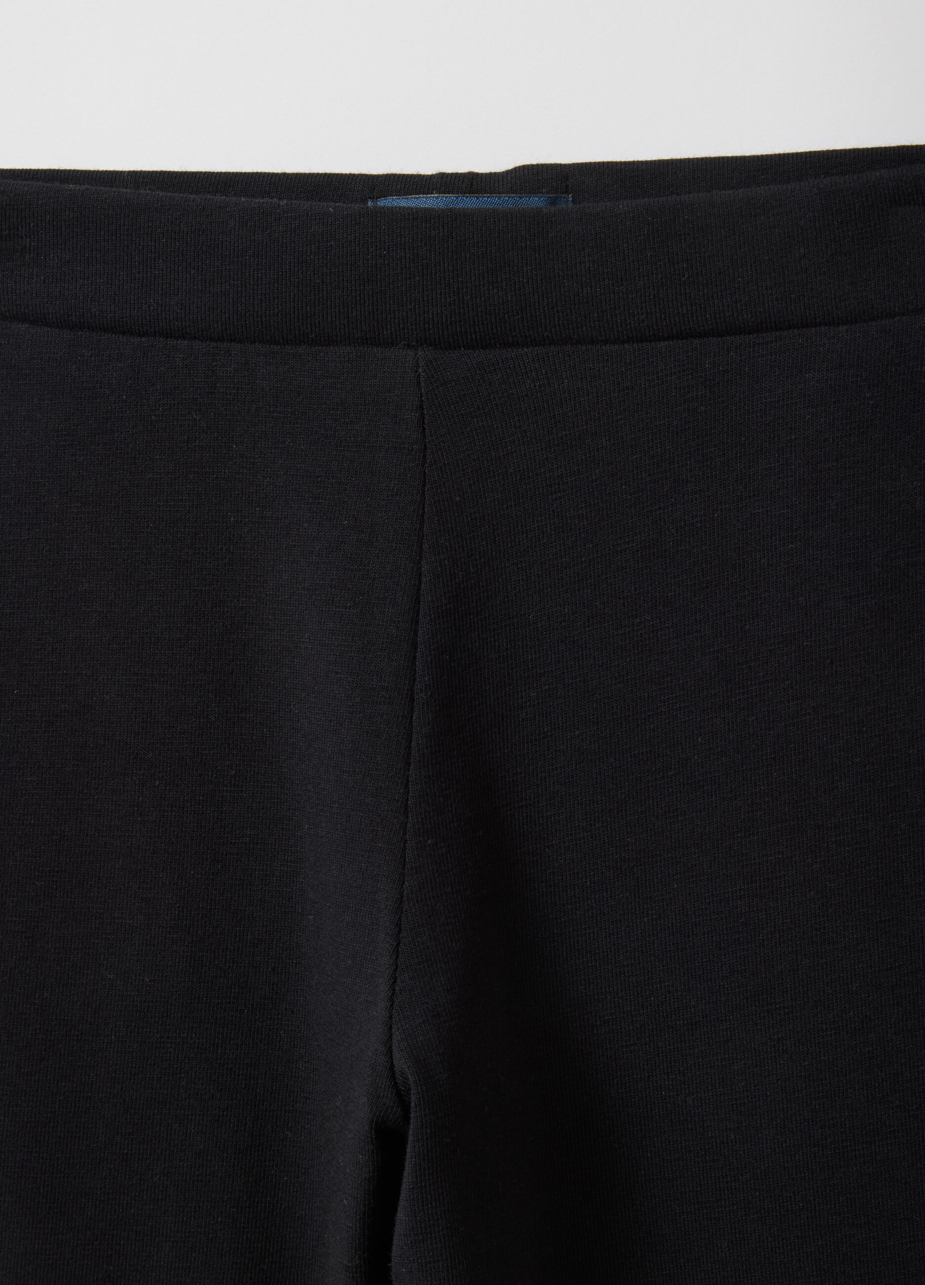 Black Stretch Cotton Flare Fit Girl's Leggings