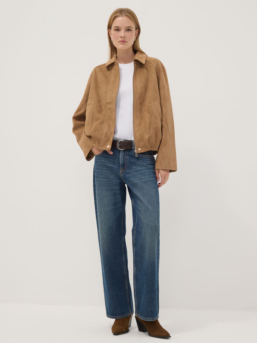 Beige regular-fit jacket with zip and buttons_2