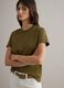 Green pure cotton crew-neck T-shirt, regular fit_0
