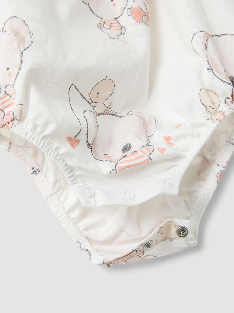 White pure cotton romper for baby girls with designs_2