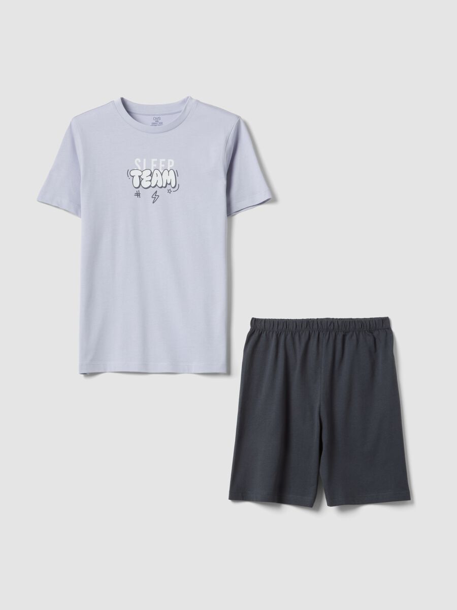 Multicolour pure cotton short pyjamas for boys with regular fit_0