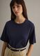 Blue cotton blend short sleeve T-shirt regular fit_0