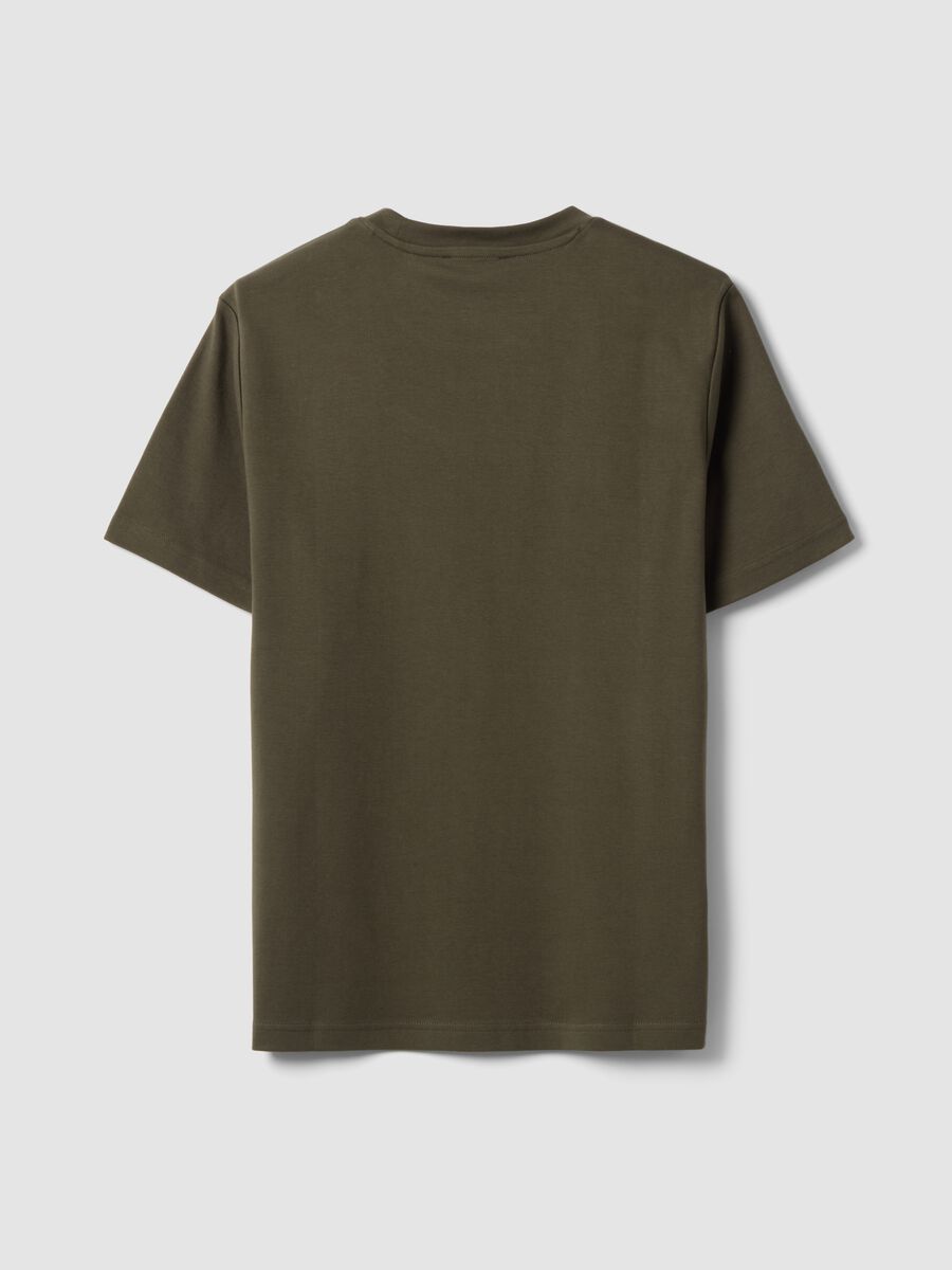 Green regular-fit pure cotton short-sleeve T-shirt_1