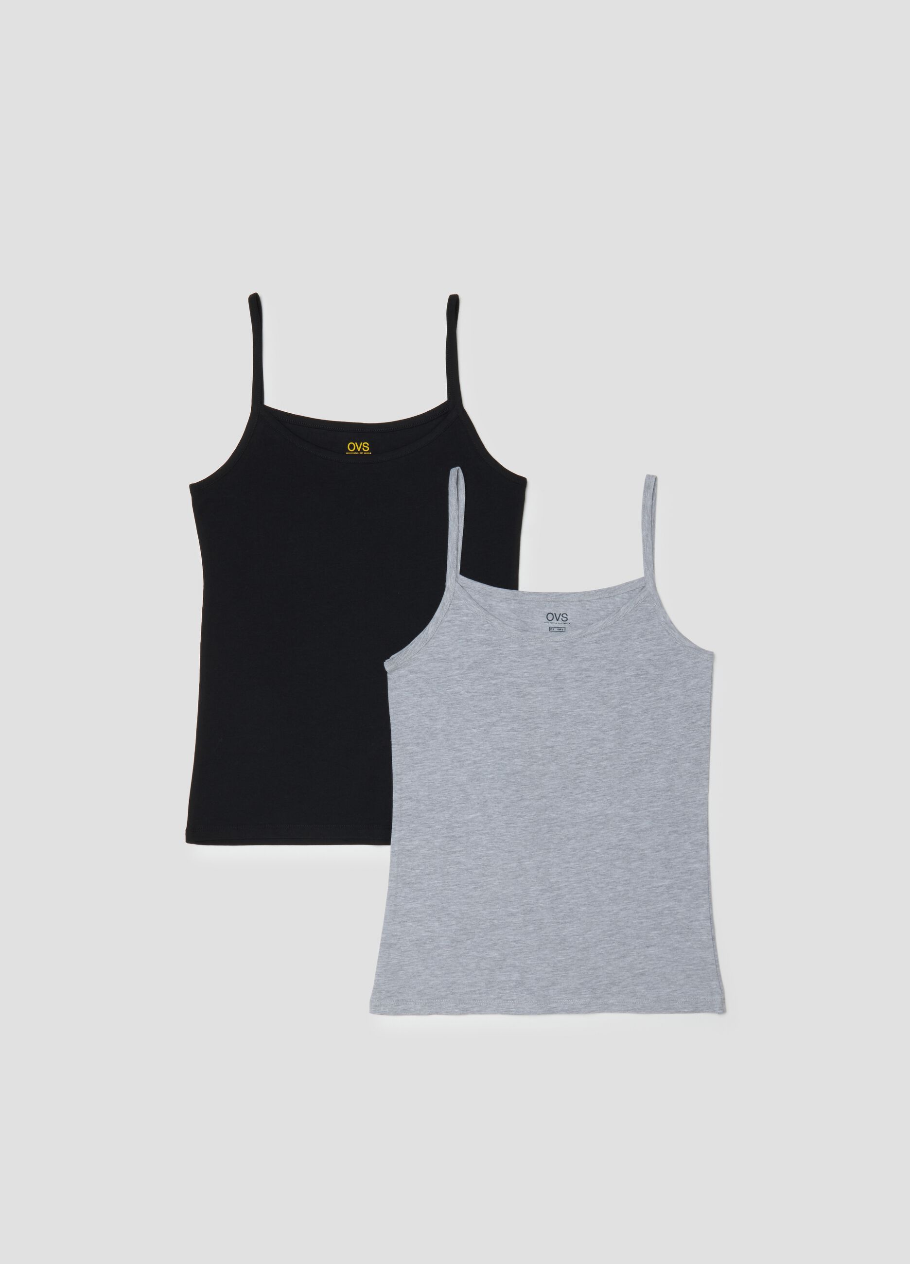 Twin Pack Multicolour Cotton Blend Vests Regular Fit