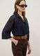 Blue long-sleeve viscose-blend blouse, regular fit_0
