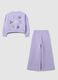Girls' Regular Fit Purple Suit in Cotton Blend with Print_1