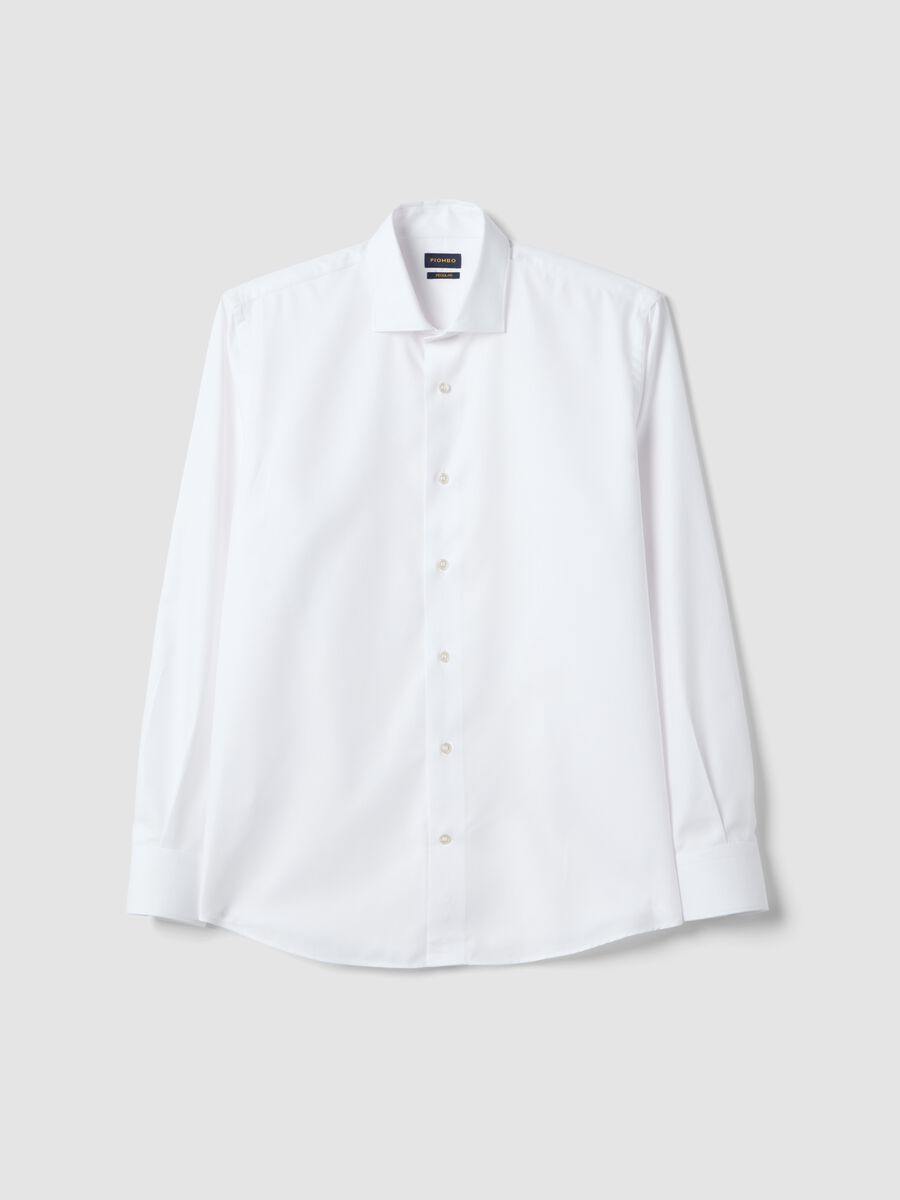 Camicia in puro cotone bianca regular fit easy iron_4