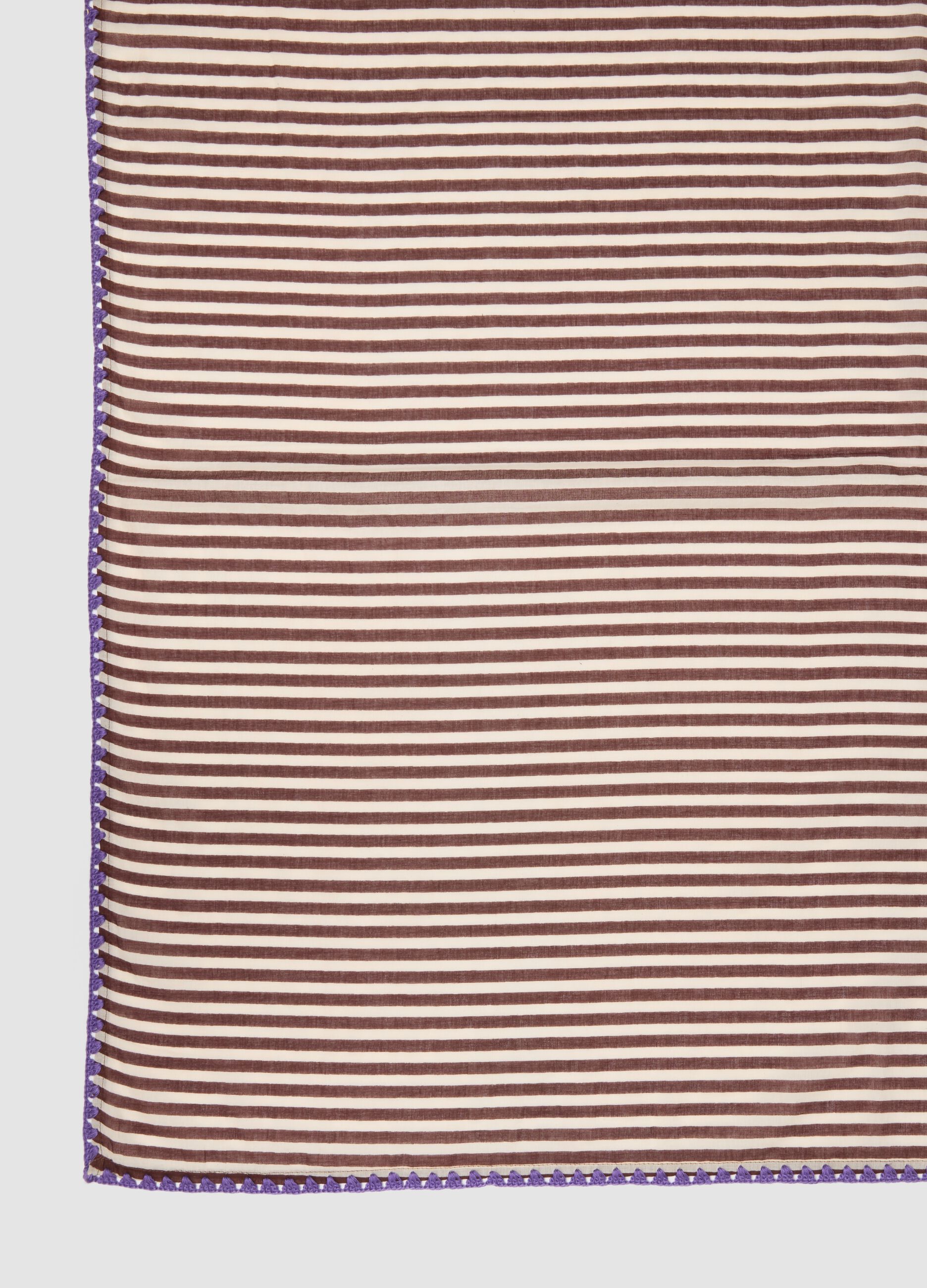 Brown striped pure cotton sarong