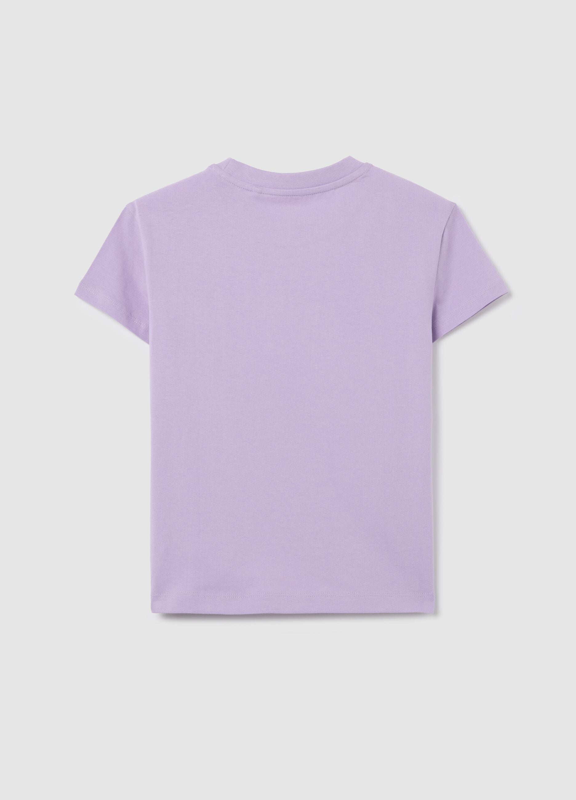 Girls&rsquo; purple regular fit T-shirt in 100% cotton
