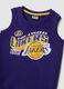 Purple pure cotton set with vest top and shorts_2
