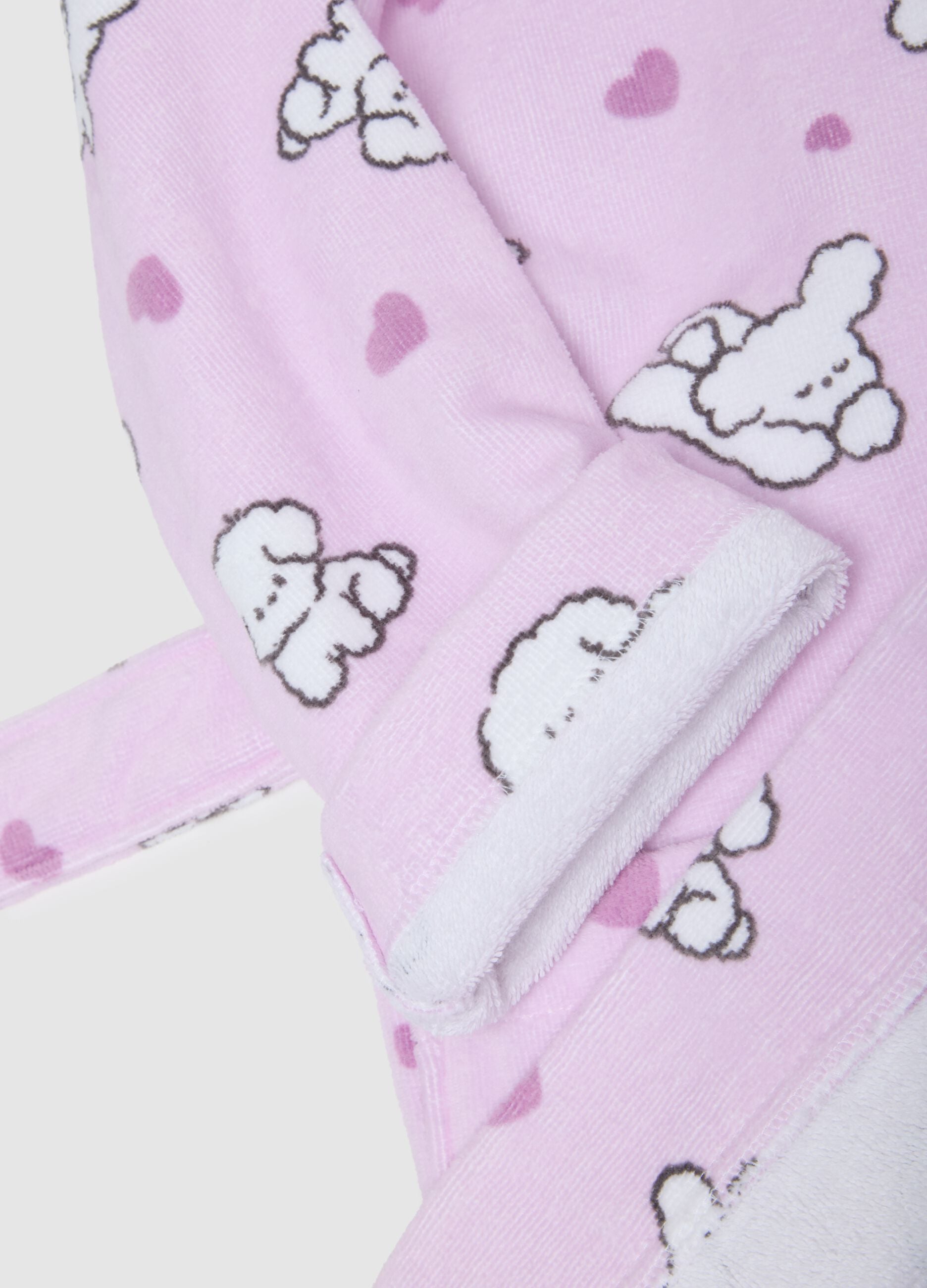 Multicolour pure cotton girl's bathrobe with designs
