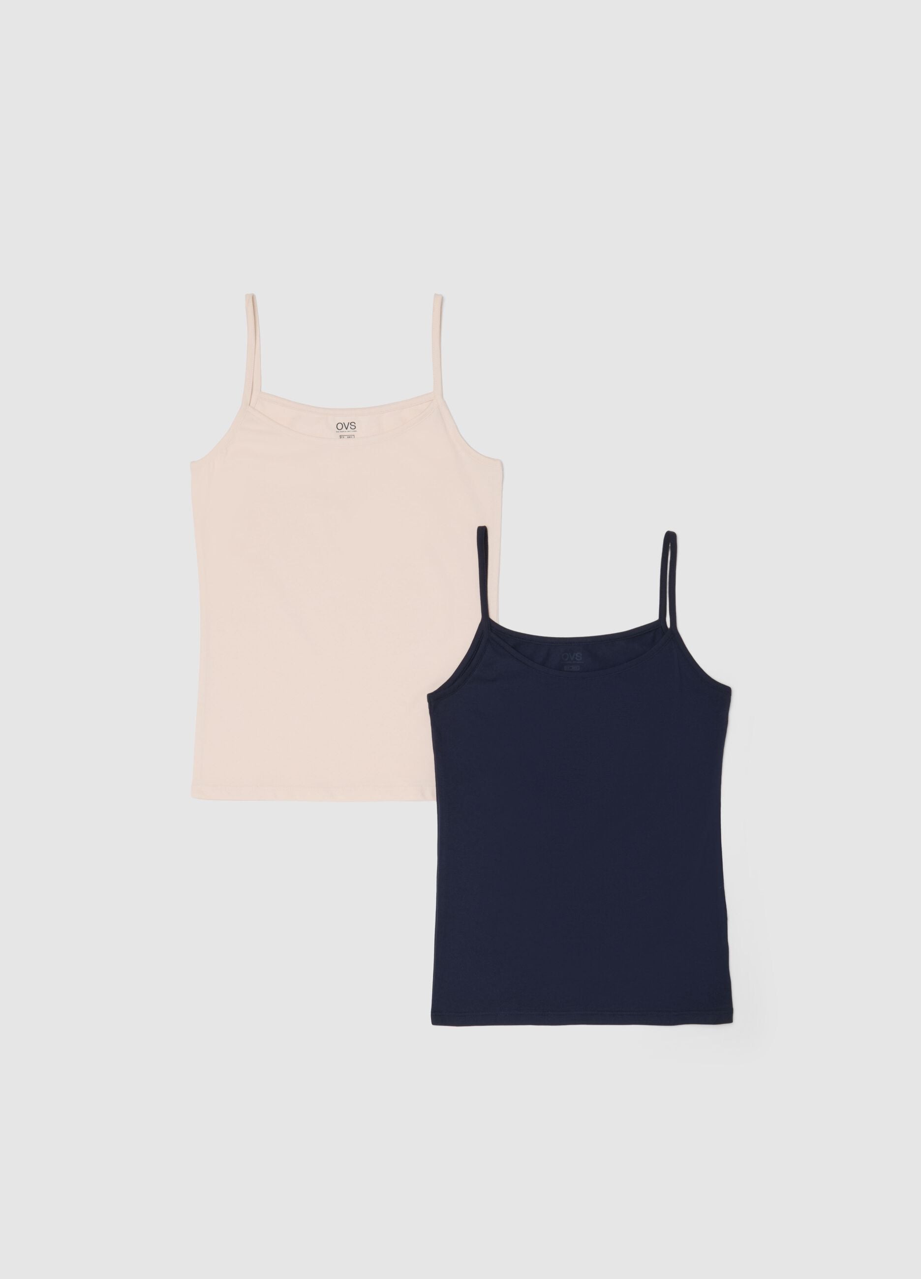 2-pack multicolour regular fit stretch cotton vests
