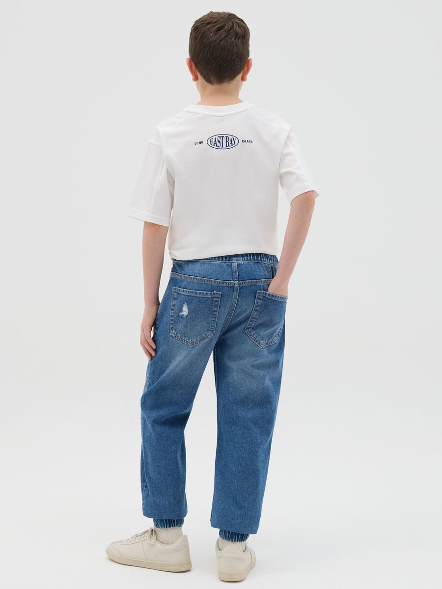 Carrot-fit joggers in denim with drawstring_2
