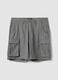 Grey pure cotton regular-fit cargo shorts_4