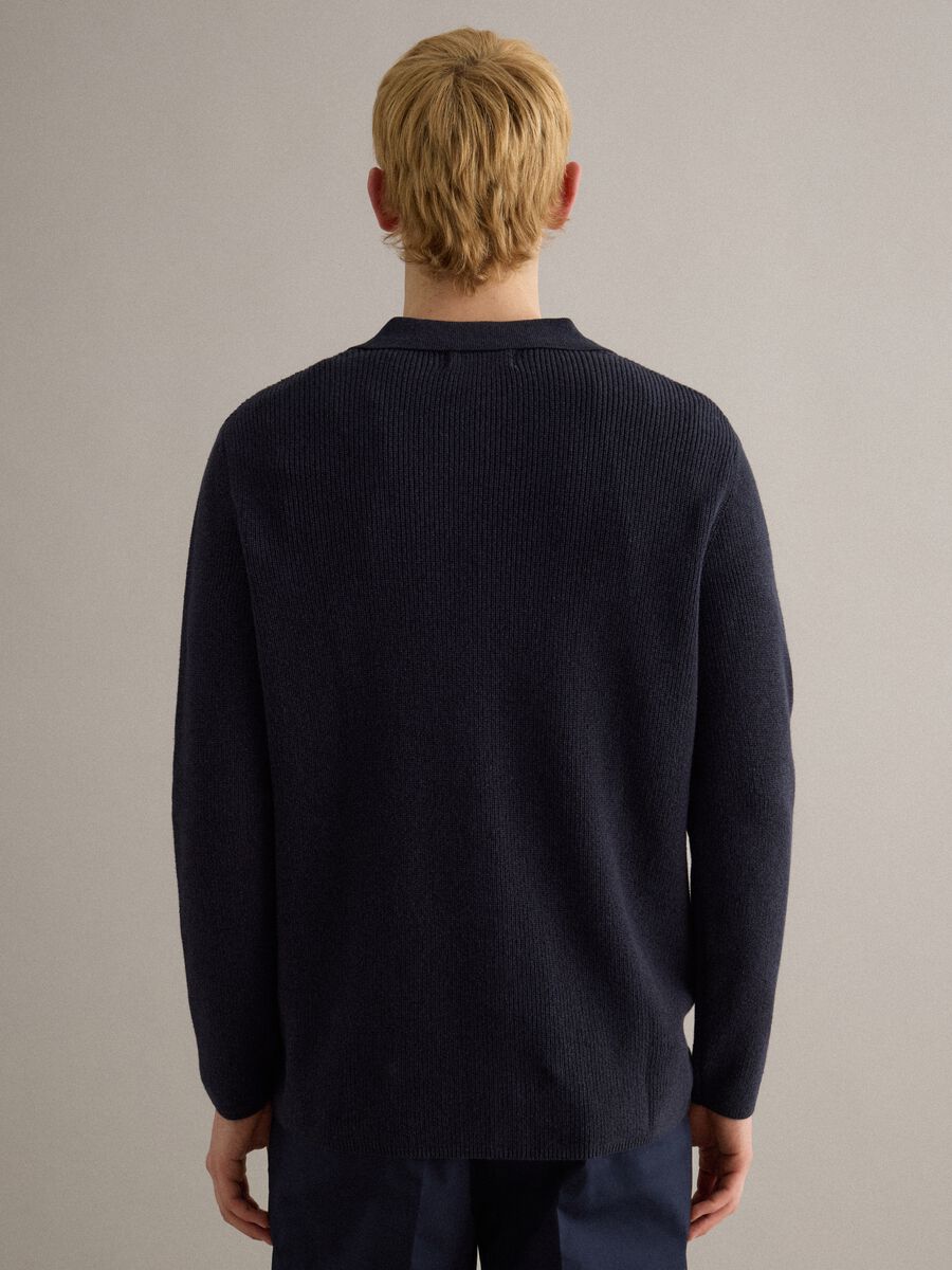 Pure Cotton Blue Regular Fit Cardigan_4