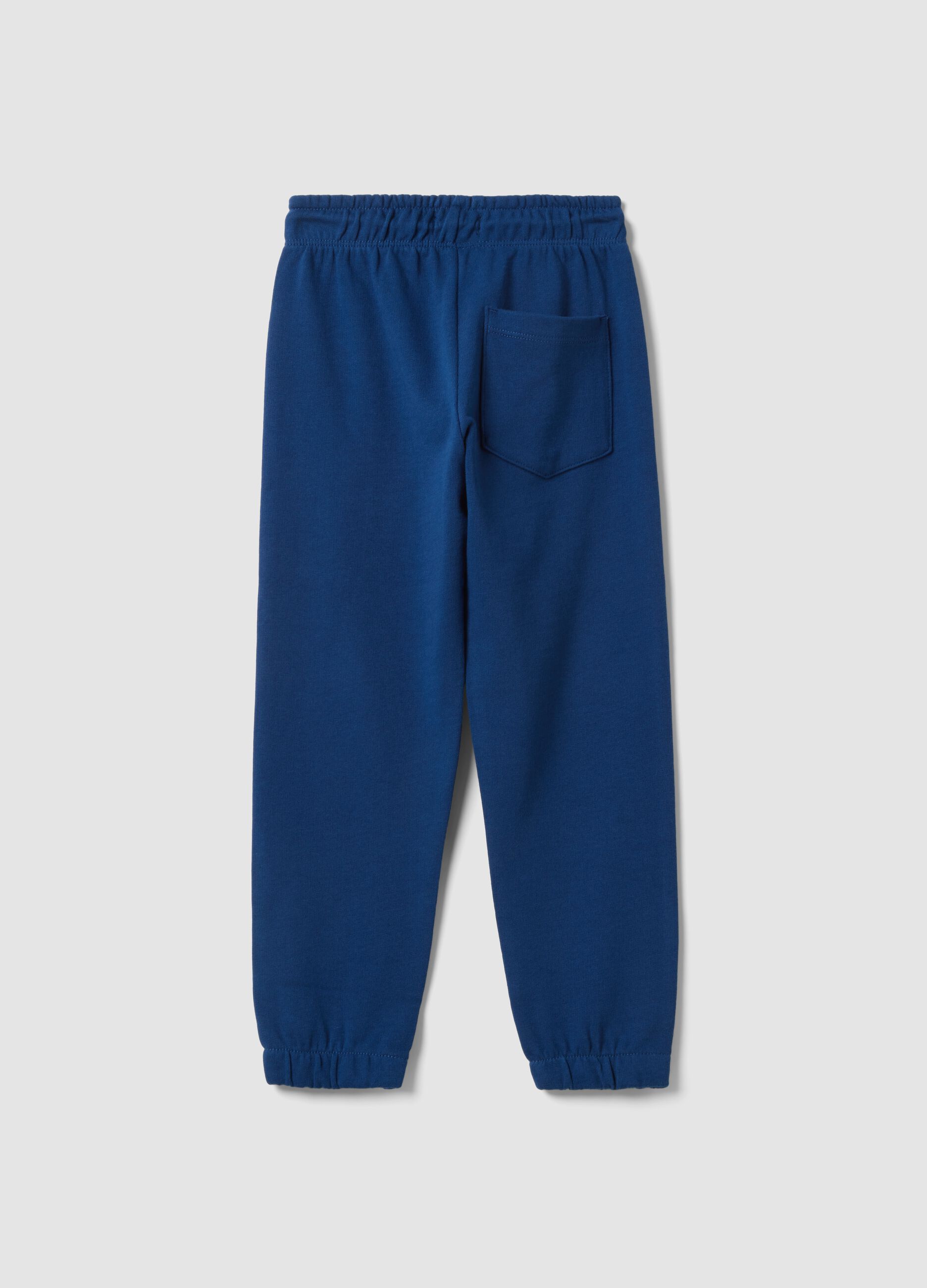 Kids' regular fit pure cotton blue jogger trousers