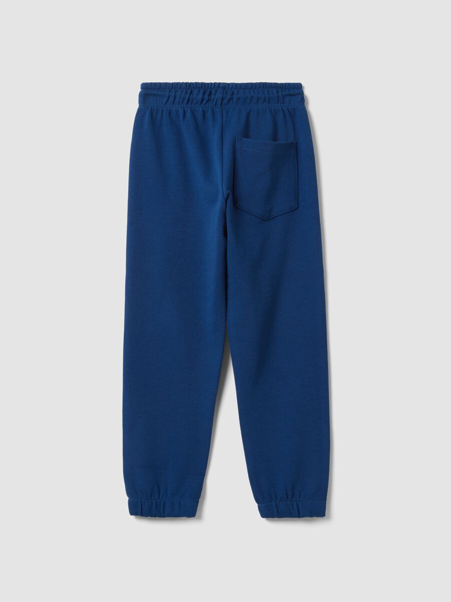Kids' regular fit pure cotton blue jogger trousers_1