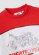 Red stretch cotton set with T-shirt and shorts for boys, regular fit_2