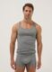 Grey pure cotton regular fit tank top_0