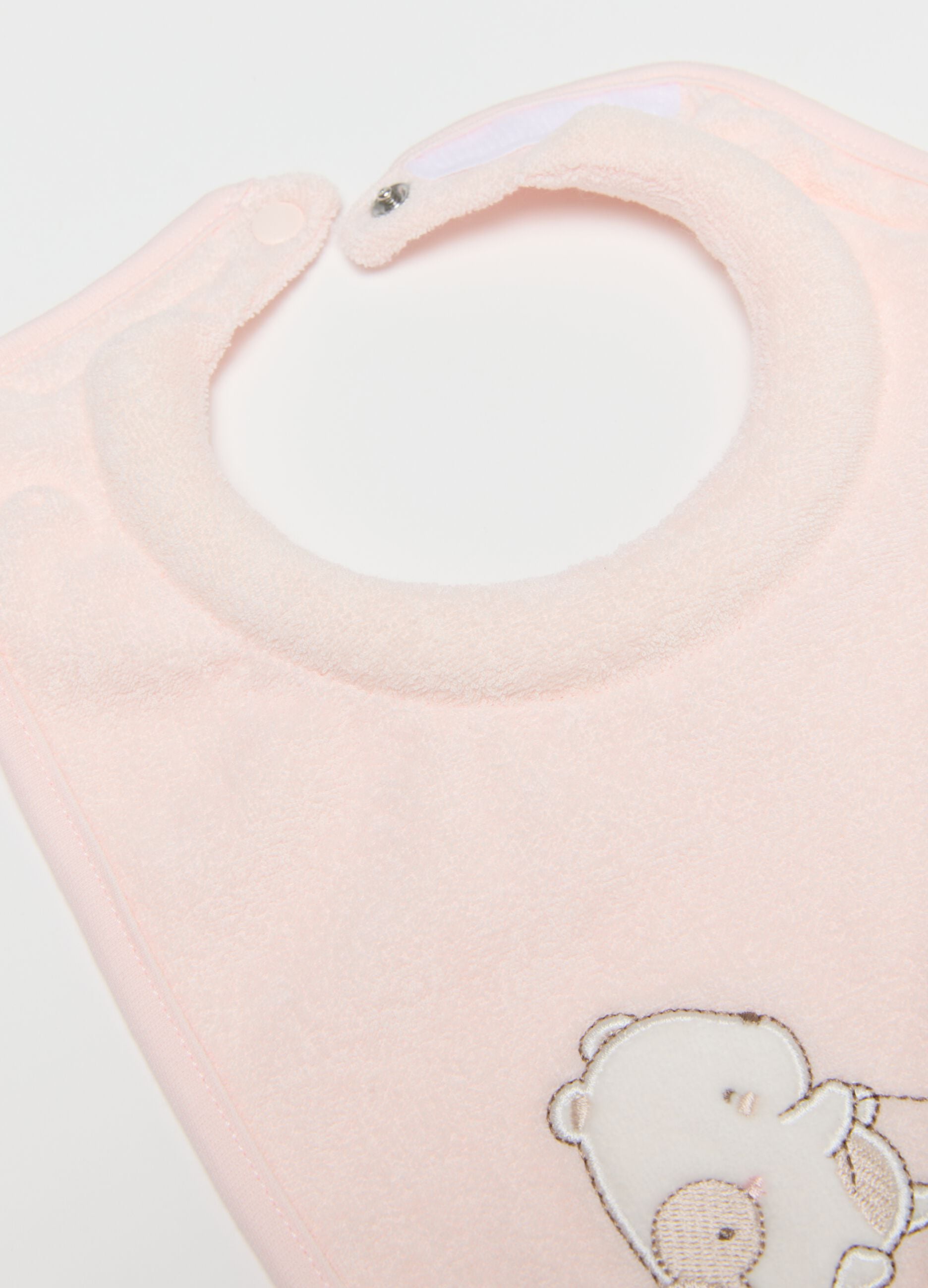 Pack of two pink pure cotton bibs regular fit for babies