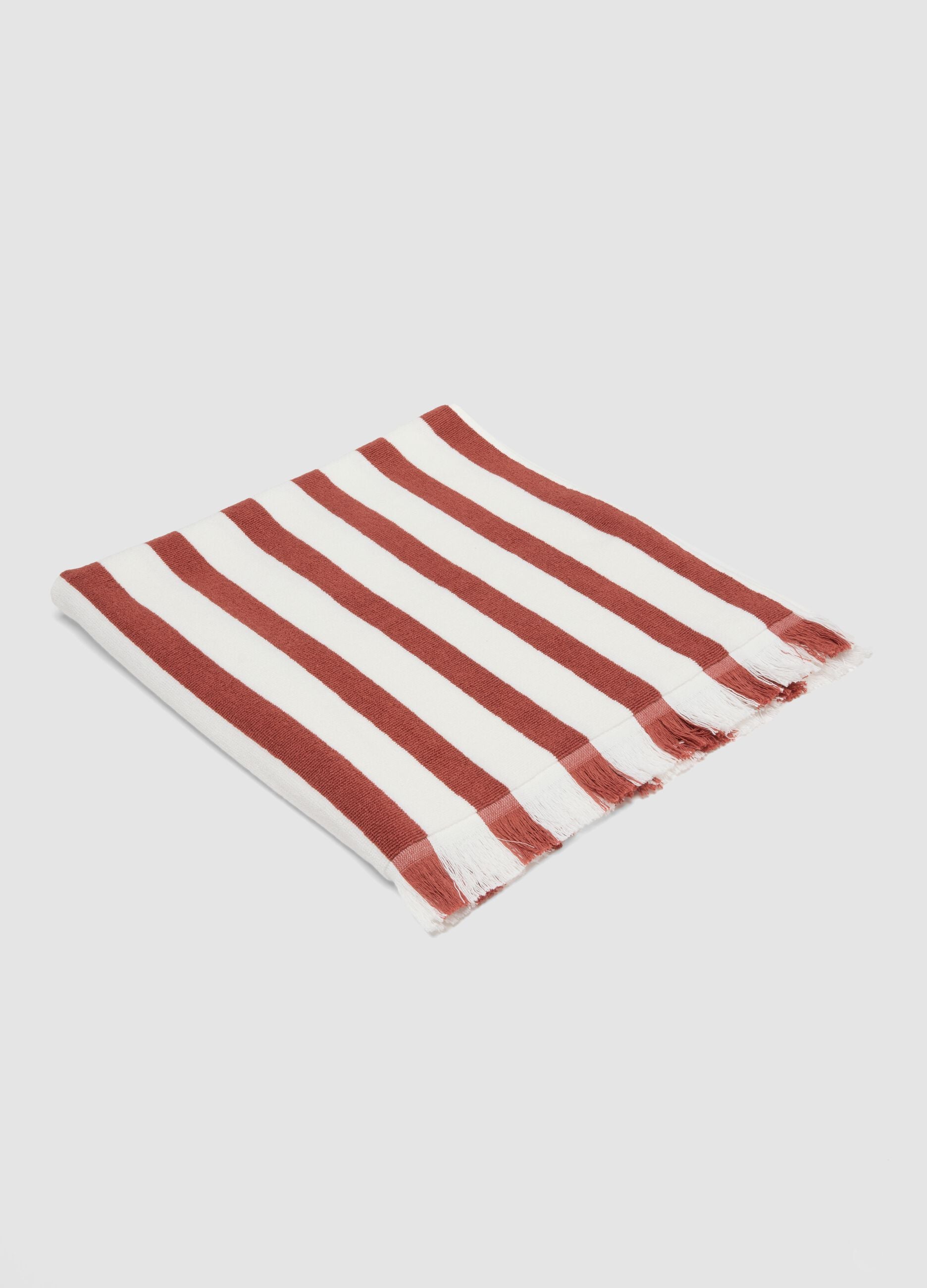 Multicolour pure cotton striped beach towel