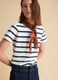 T-shirt in misto cotone a righe multicolor regular fit_0