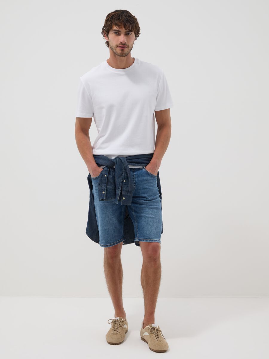 White slim-fit T-shirt in pure mercerised cotton_2